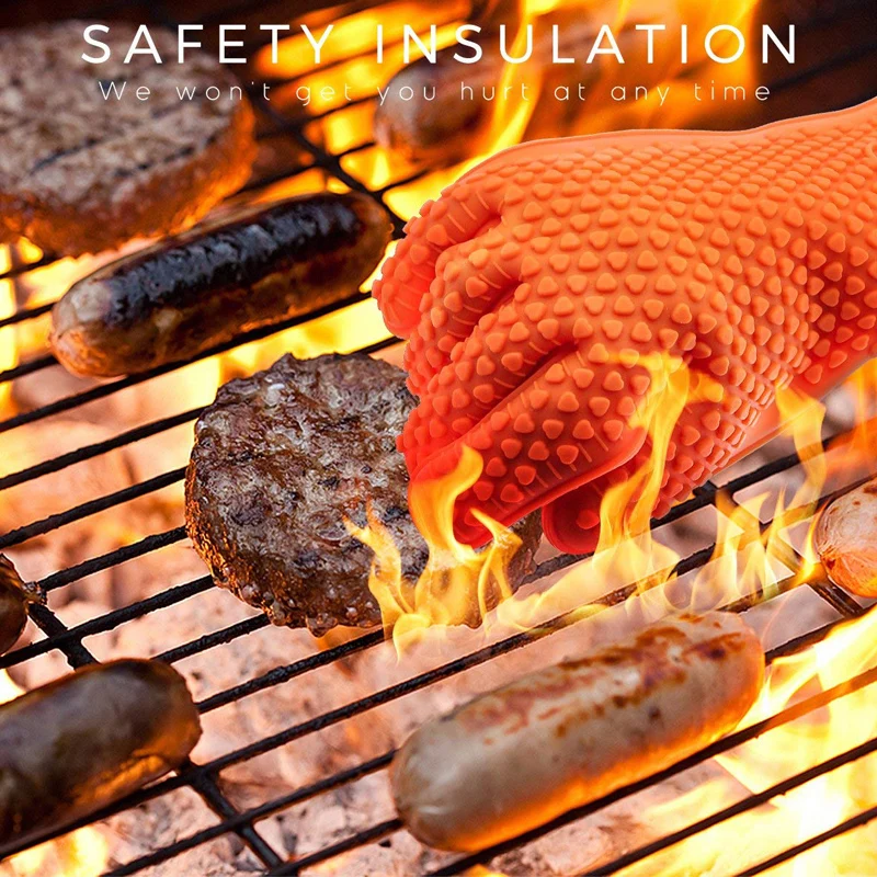 Oven Mitt Silicone - Guantes de silicona para barbacoa, guantes