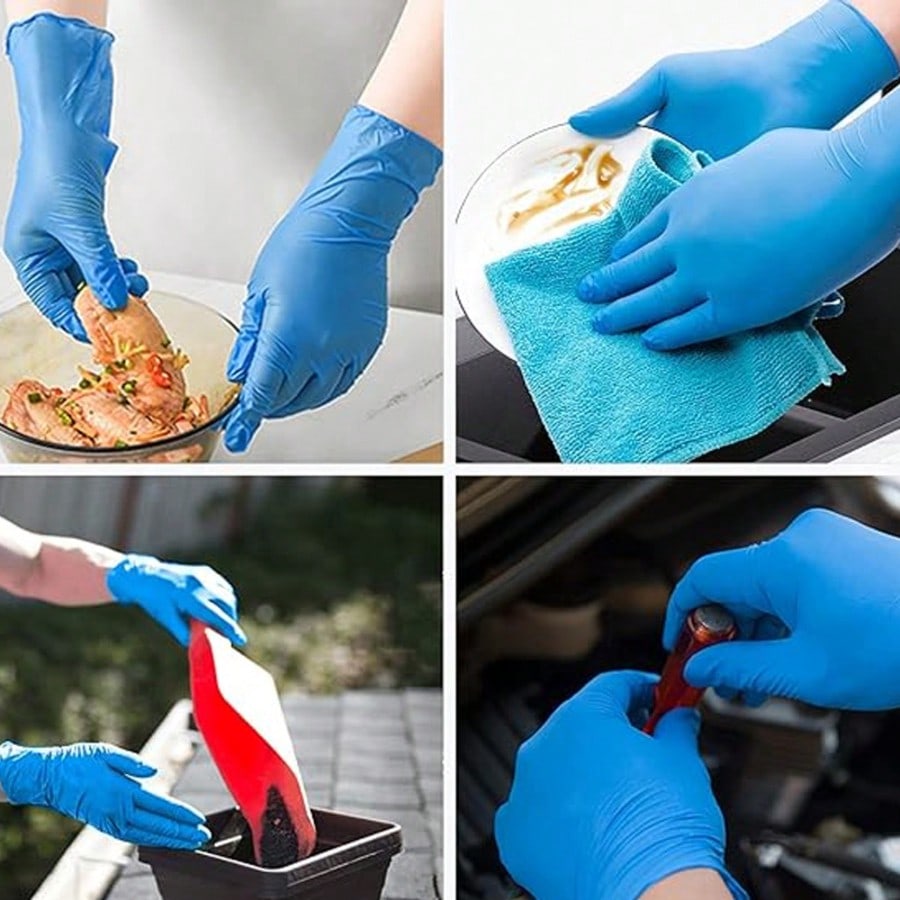 Rubber Glove Cleaning - 100 guantes desechables de nitrilo de