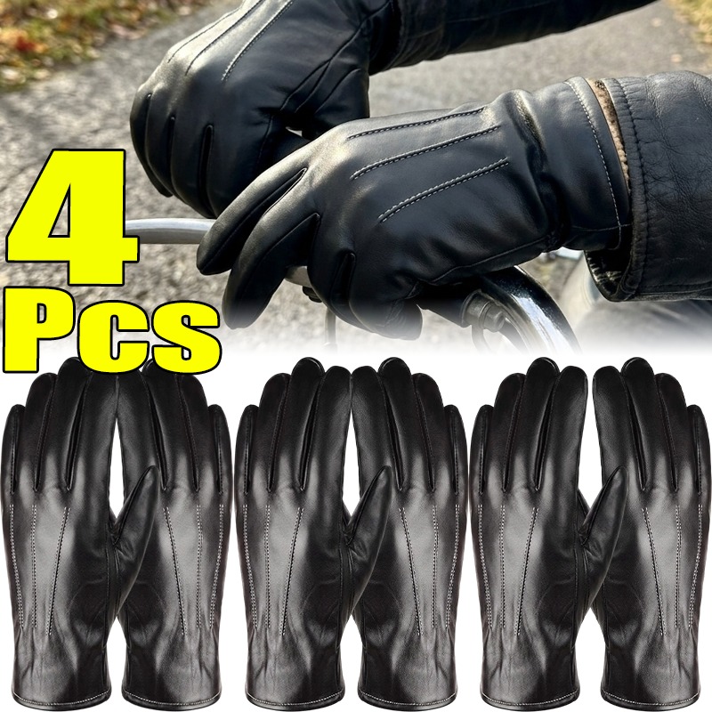 Leather Driving Glove - Guantes Térmicos de Cuero PU Unisex